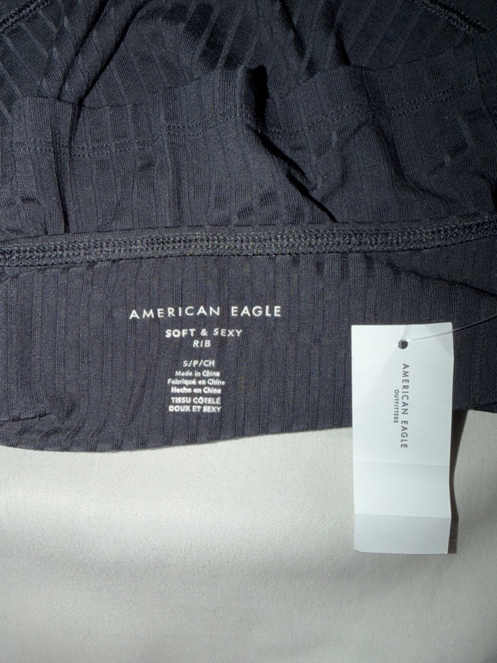American Eagle Outfitters‎ Black Ribbed Strapless Tube Top - Picture 3 of 6